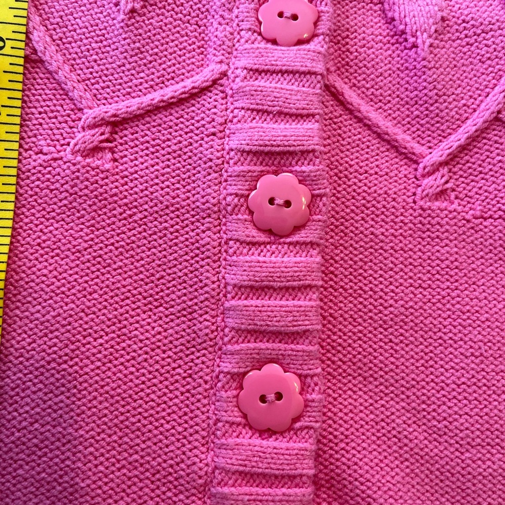 Gymboree Bright Pink Button-Up‎ Cardigan, short sleeve, crew neck, size M 7/8 - Picture 5 of 9